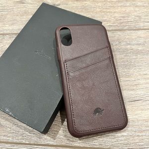 Bullstrap Leather Portfolio iPhone X Case -Bourbon